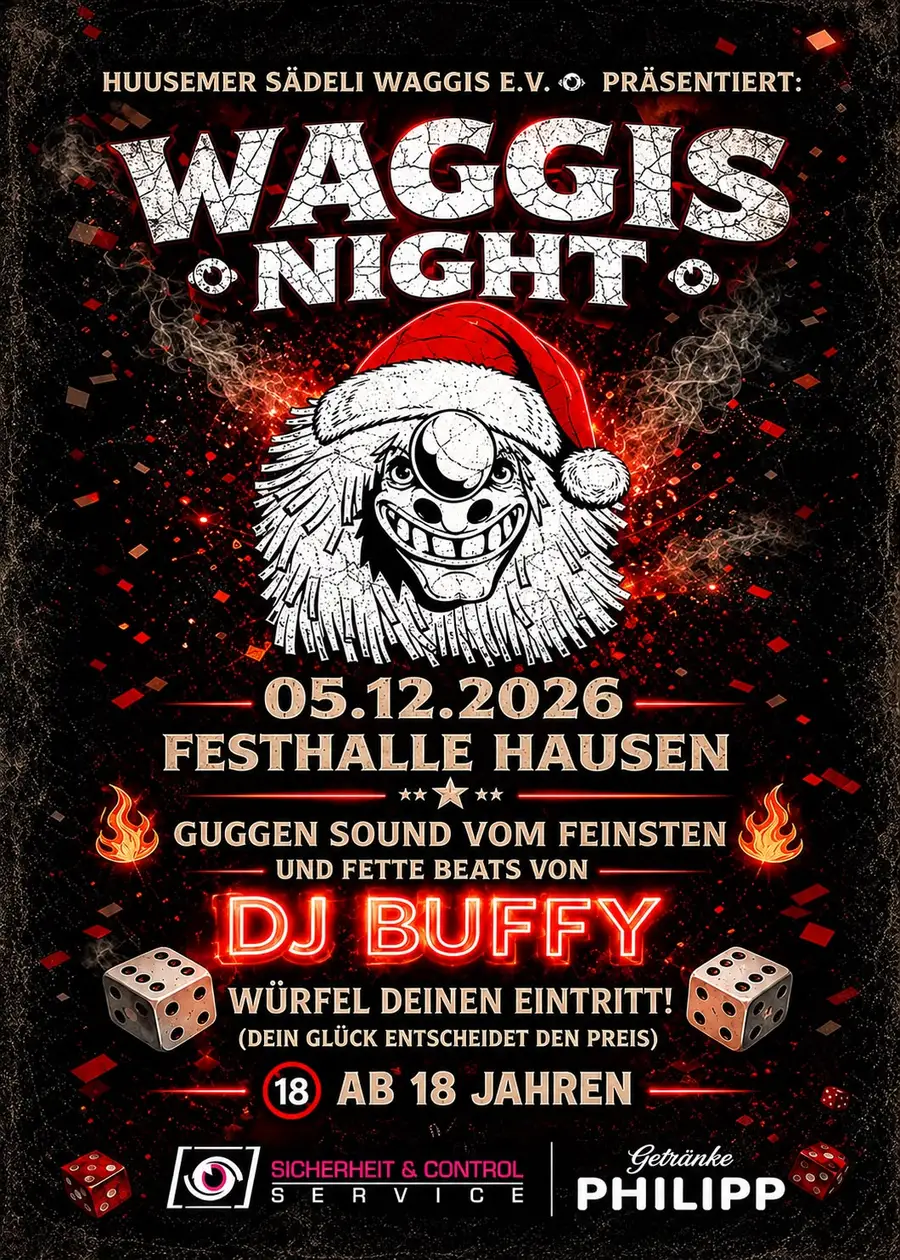 Flyer Waggis Night, 5. Dezember 2026